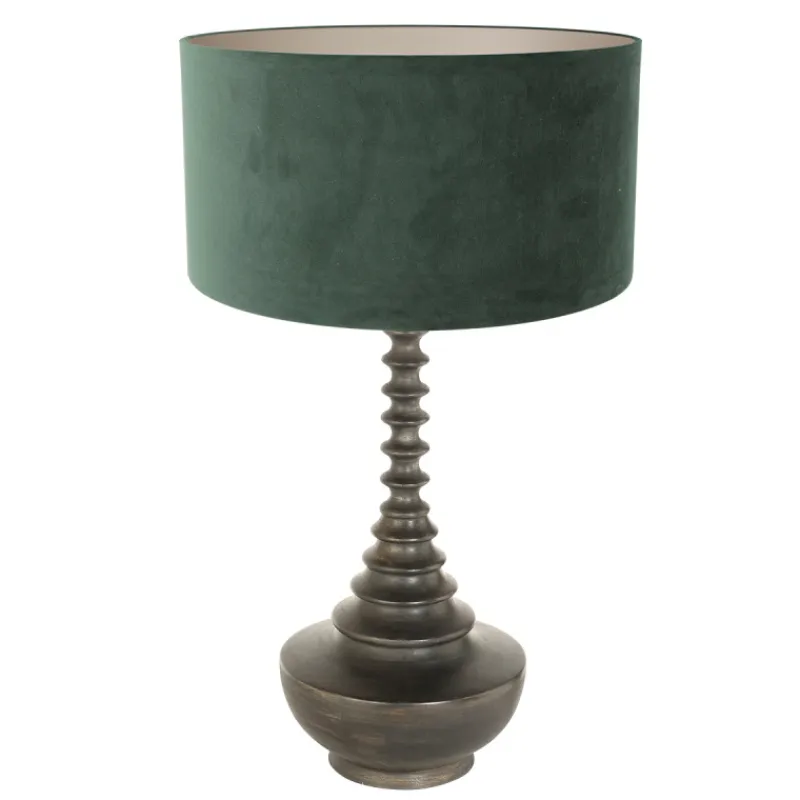 Anne Light & Home Tafellamp Bois Bol Velours Groen