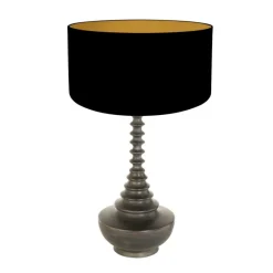 Anne Light & Home Tafellamp Bois Bol Linnen Zwart/Goud