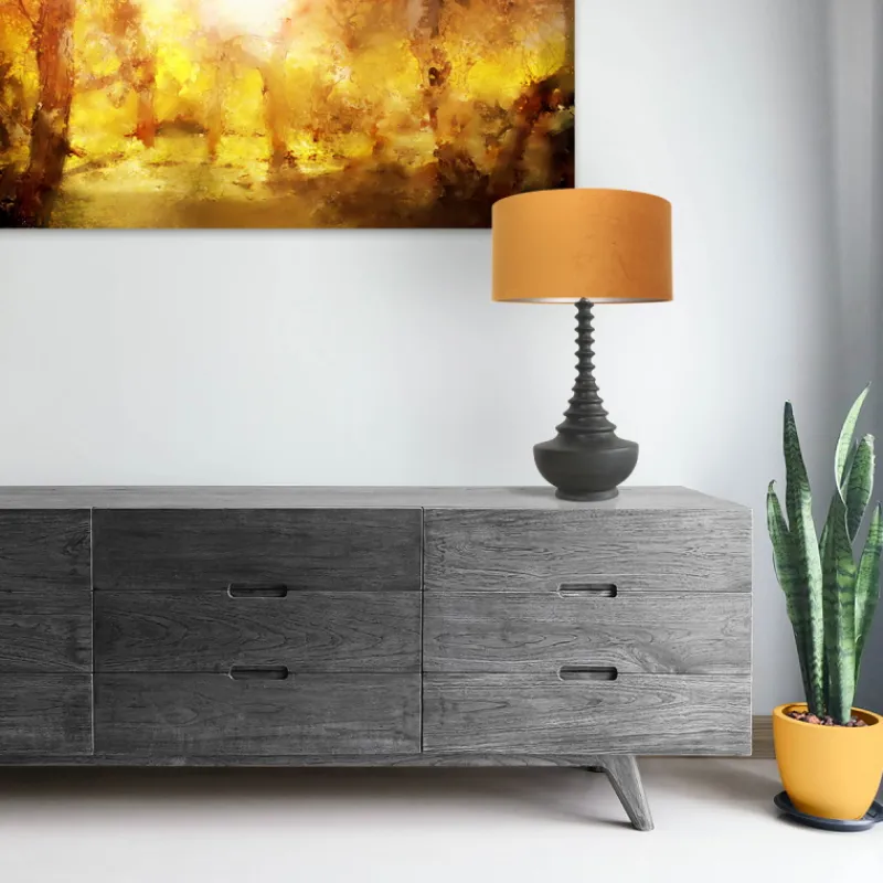 Anne Light & Home Tafellamp Bois Bol Velours Goud Ja Clearance