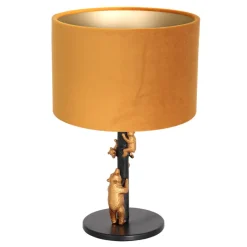 Anne Light & Home Tafellamp Animaux Beren Velours Goud Lampenkap Velours Goud