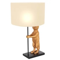 Anne Light & Home Tafellamp Animaux Stokstaartje Grof Linnen Wit