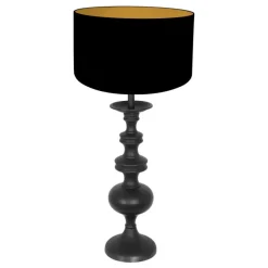 Anne Light & Home Tafellamp Lyons Kandelaar Linnen Zwart/Goud