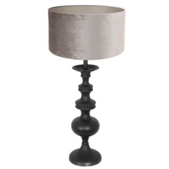 Anne Light & Home Tafellamp Lyons Kandelaar Velours Taupe Ja Outlet