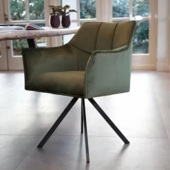 GM Armstoel Raster Draaibaar Groen - Giga Meubel Velvet Discount