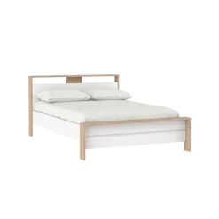 Giga Living Bed Next Jackson Hickory Wit Hoogglans 140x200cm -