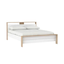 Giga Living Bed Next Jackson Hickory Wit Hoogglans 160x200cm - Discount
