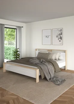 Giga Living Bed Next Jackson Hickory Wit Hoogglans A 190x225cm -