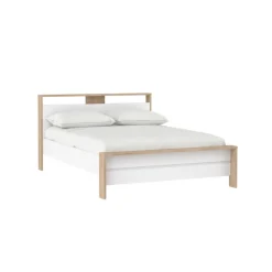 Giga Living Bed Next Jackson Hickory Wit Hoogglans 150x215cm -