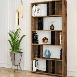 Arabic House Boekenkast Lima Melamine Walnoot Zwart