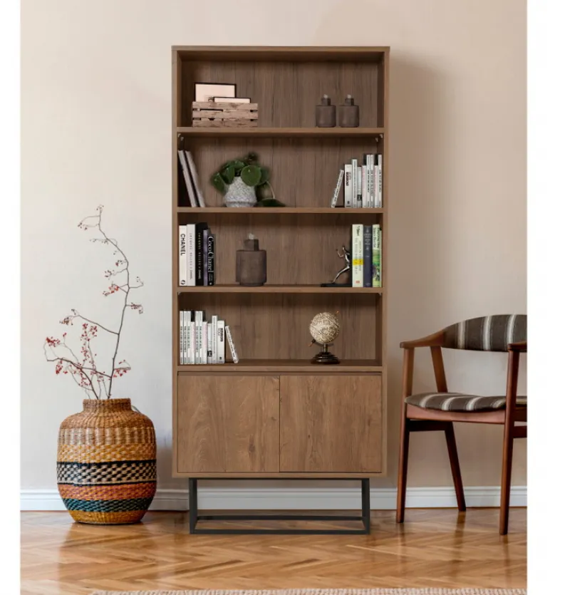 Arabic House Boekenkast Rea Melamine Walnoot Zwart Best