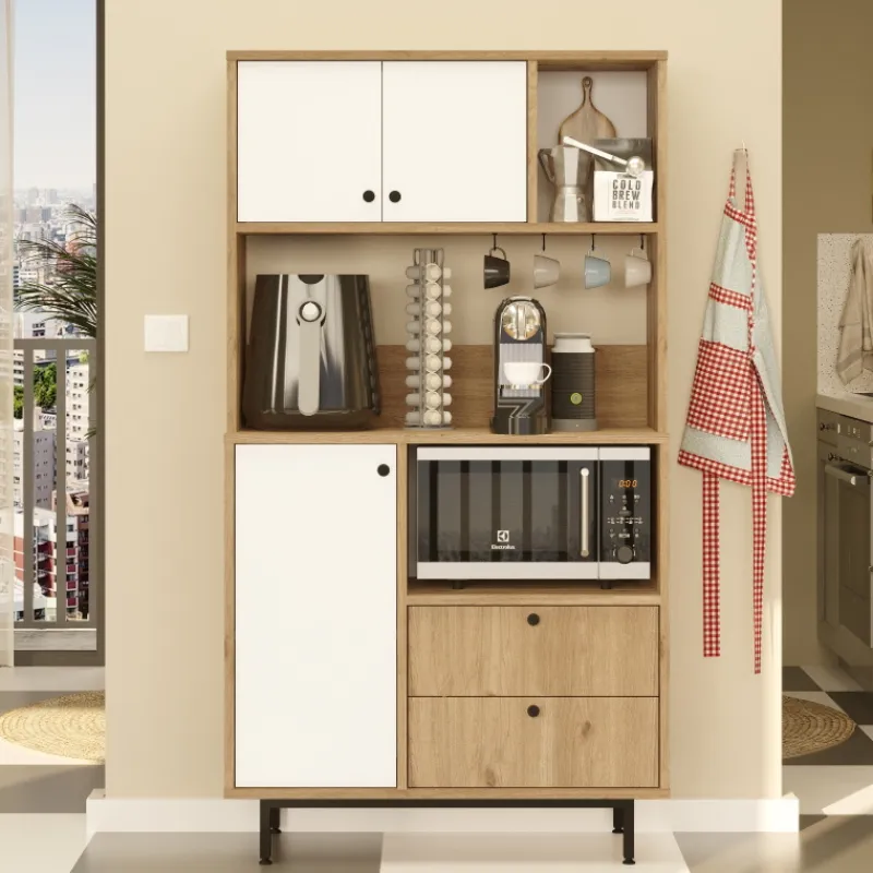 Arabic House Buffetkast Roland 88x160cm Wit/Naturel Hot
