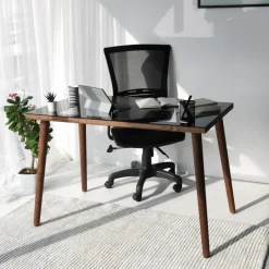 Arabic House Bureau Cozy Glas Smoke/Walnoot 110cm