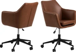 Giga Living Bureaustoel Erica leather look Bruin - PU Leer