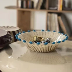 By-Boo Schaal Dapple Créme/Blauw Outlet