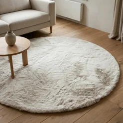 By-Boo Vloerkleed Zena Rond Beige New