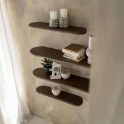 By-Boo Wandplank Tre Large Hout 100cm Bruin Best