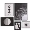 Coco Maison Fotoschilderij Lunatic Set van 5 Zwart