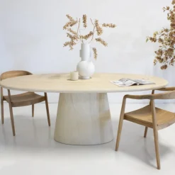 DÉJA Living DÉJA Eettafel Brunn Ovaal 240cm Travertin