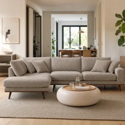 DÉJA Living DÉJA Hoekbank 3-zits Flint Links Taupe Clearance