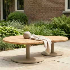 DÉJA Living DÉJA Outdoor Salontafel Como Naturel/Taupe Set van 2 Clearance