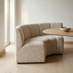DÉJA Living DÉJA Eetkamerbank Kent Rond Beige Chenille
