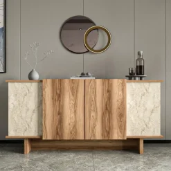 Arabic House Dressoir Diana Travertinlook/Walnoot 180cm