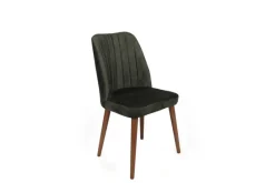 Arabic House Eetkamerstoel Alfa Velvet /Walnoot Set van 2