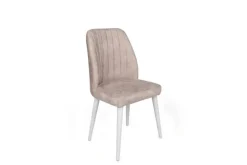 Arabic House Eetkamerstoel Alfa Velvet Mink/Wit Set van 2