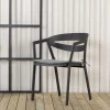Fjôrd Eetkamerstoel Slit Kussen- Zwart /Grijs Aluminium