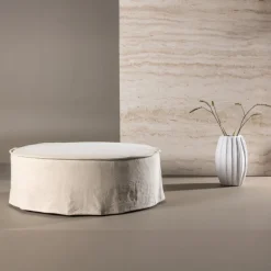 Fjôrd Ottoman Vindö ø101cm Beige Hot