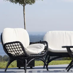 Fjôrd Outdoor Loungestoel Moana Zwart Wicker Incl. Kussens Hot