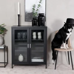 Fjôrd Vitrinekast Acero 97x80cm