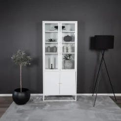 Fjôrd Vitrinekast Bakal 190cm Wit Clearance