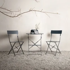 Fjôrd Caféset Marseille Staal Bistro Set Donkergrijs