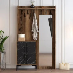Arabic House Garderobemeubel Berlin Melamine Walnoot Zwart