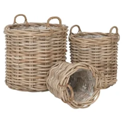House Nordic Manden Burton Rotan Naturel Set van 3 Discount
