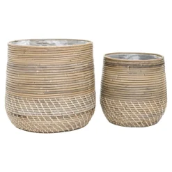House Nordic Manden Moro Kubu Rotan Naturel Set van 2