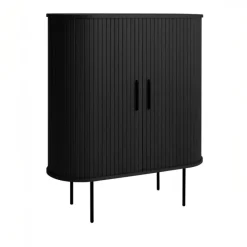 Giga Living Kast Nola met Glazenrek - Zwart Online