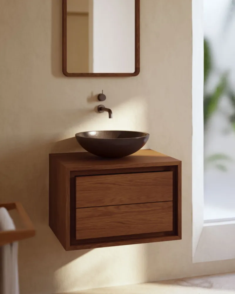 Kave Home Badkamermeubel Kenta Massief Teakhout 60x45cm