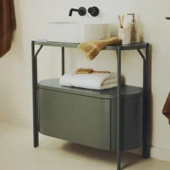 Kave Home Badkamermeubel Arely met Stalen Structuur Gelakt MDF 90x40cm