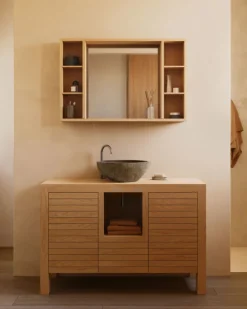 Kave Home Badkamermeubel Kenta Massief Teakhout Natuurlijk 120x45cm Sale