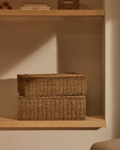 Kave Home Mand Tossa Set van 2 Naturel 57x36cm/60x40cm