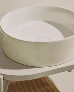 Kave Home Opzetwastafel Ovara Wit Geglazuurd Keramiek Ø36cm New