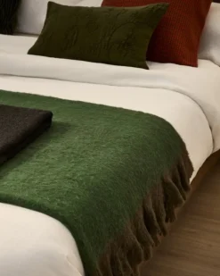 Kave Home Plaid Odelna Wol en Acryl met Ruches Groen 130x170cm