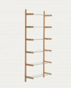 Kave Home Wandrek Sitra Modulair 6-glazen Planken Eikenhout 90cm
