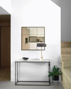 Kave Home Wandspiegel Ulrica Zwart Metaal 80x80cm