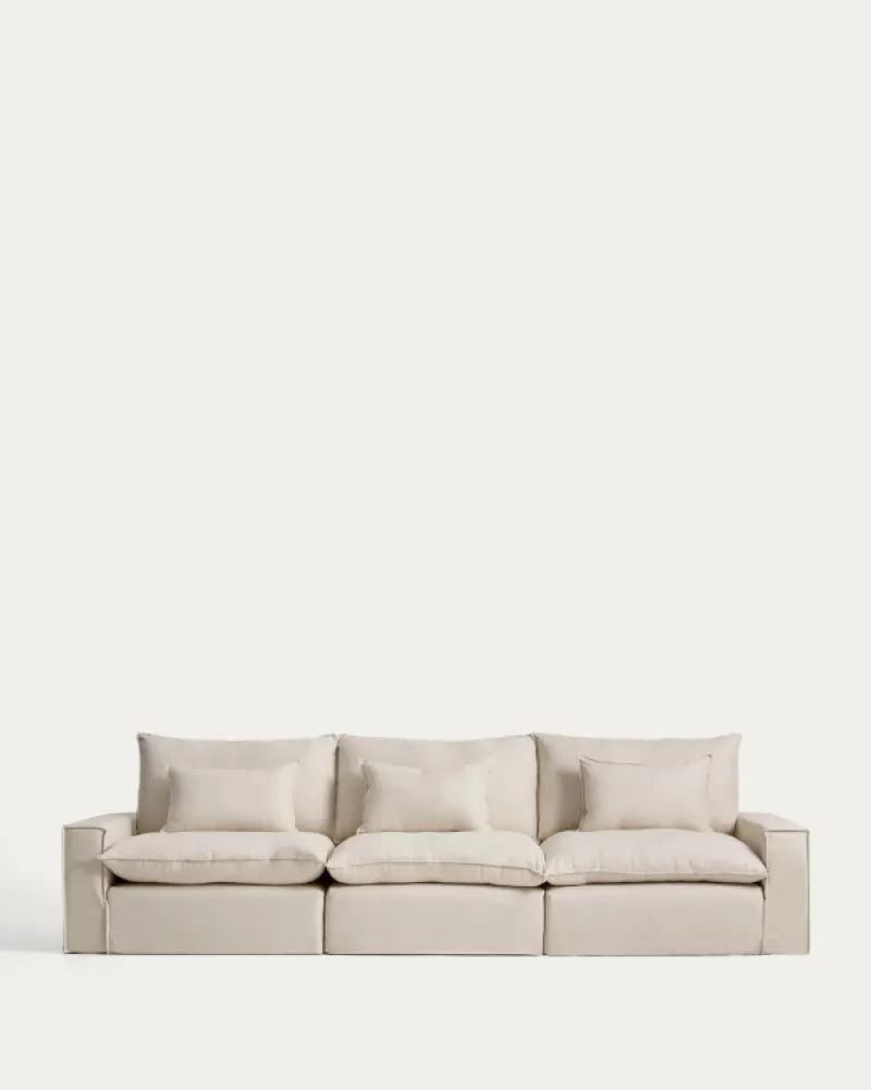 Kave Home 5-Zitsbank Anarela Linnen Beige