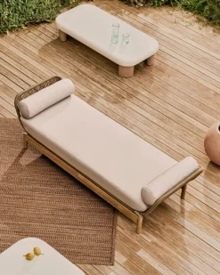 Kave Home Ligstoel Catalina Beige Touw En Acaciahout