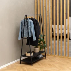 Giga Living Kledingrek Veksa Frame Steel Mat Zwart -