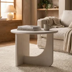 Kodu Salontafel Rond Inha Mangohout Off White